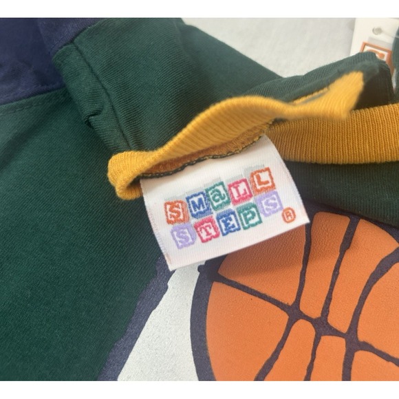 NWT Small Steps Vintage 90s 3-6 Months Baby Romper "B" is for Basketball - Picture 4 of 4